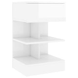 808660 Bedside Cabinet High Gloss White 40x35x65 cm Engineered Wood