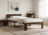 Single Bed Frame with Headboard ROSTOCK Dark Brown 90 x 200 cm 903455