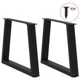 ZNTS Dining Table Legs V-Shape 2 pcs Black 60x cm Steel 4012552