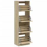 Shoe Cabinet with 4 Flip-Drawers Sonoma Oak 60x42x204 cm 3214394