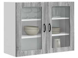 Wall Glass Cabinet PORTO Grey Sonoma 80 x 31 x 80 cm 885421