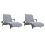 Beach Towels 2 pcs Grey 75x200 cm Fabric 400 GSM 362672