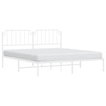 ZNTS Metal Bed Frame with Headboard White 160x200 cm 373939