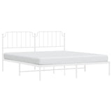 ZNTS Metal Bed Frame with Headboard White 160x200 cm 373939