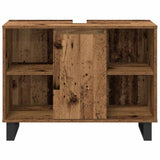 Bathroom Furniture Set with Shelf 3 pcs Brown Engineered Wood 3378510