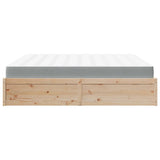 ZNTS Bed with Mattress 200x200 cm Solid Wood Pine 3281922