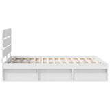 Bed Frame with Headboard White 140 x 190 cm Solid Pine Wood 3411744