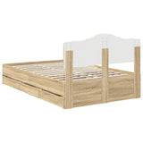 Bed Frame with Drawer Sonoma Oak 120 x 190 cm Engineer Wood 3413028