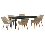 Garden Dining Set with Cushion 7 pcs Beige Poly Rattan 3261703