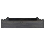 Garden Raised Bed with Liner Grey 120x120x25 cm Solid Wood Fir 364294
