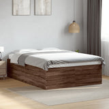 Bed Frame without Mattress Brown Oak 140x200 cm 3280929
