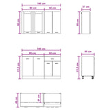 Kitchen Unit LYON 4 pcs White Engineered Wood 3438355