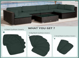 Garden Rattan Sofa Cushion Polyester Cover Replacement Outdoor- No Cushion Included, Dark Grey T3398P314188