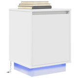 ZNTS Bedside Cabinets with LED Lights 2 pcs White 38x34x50 cm 861266