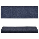 Stair Mats Self-adhesive 15 pcs 65x21x4 cm Blue Rectangular Edge 134566
