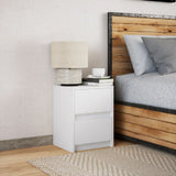 Bedside Cabinet with LED Lights White Engineered Wood 852033