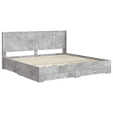 Bed Frame with Storage and Headboard Concrete Grey 3414076