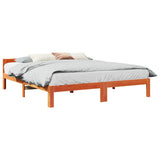 Bed Frame without Mattress Wax Brown 160x200 cm Solid Wood Pine 859231
