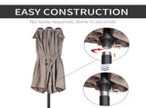 4.6m Double-Sided Patio Parasol Sun Umbrella-Tan T3398P318673