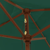 Garden Parasol with Wooden Pole Green 198x198x231 cm 363184