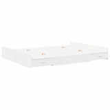 Storage Bed Frame White 140 x 190 cm Engineered Wood 3335309