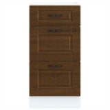 ZNTS Kitchen Base Cabinet Porto Brown Oak Engineered Wood 854227