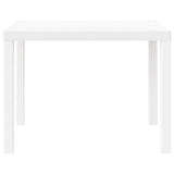 Garden Table White 100 x 100 x 73 cm Poly Rattan 871682