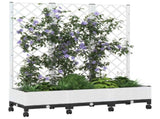 Garden Planter with Trellis&Wheels White 120 x 40 x 131.5 cm PP 3423055