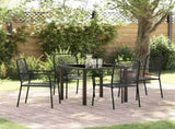 Garden Dining Set 5 pcs Black Powder-Coated Steel 3379157