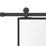 Sliding Door with Hardware Set 76x205 cm Tempered Glass&Aluminium 3333010