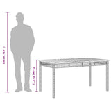 Garden Table Black 140x80x75 cm Poly Rattan Acacia Wood 366276