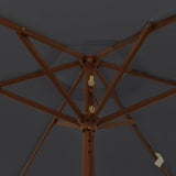 Garden Parasol with Wooden Pole Black 196x231 cm 363165