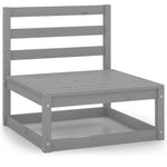 5 Piece Garden Lounge Set Grey Solid Wood Pine 3075726