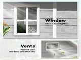 6 x 5ft Garden Shed, Plastic Shed with Floor, Window, Lockable Doors and Vents, Wood Effect Resin T3398P377571