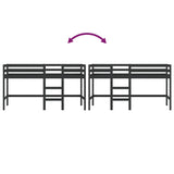 ZNTS Kids' Loft Bed without Mattress with Ladder Black 90x190 cm Single 835894