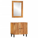 2 Piece Bathroom Cabinet Set Solid Wood Acacia 3206297