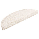 Stair Mats 15 pcs 56x17x3 cm White Half Round 133898