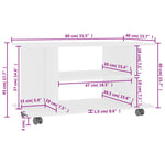 TV Cabinet with Castors White 80x40x45 cm Engineered Wood 800189