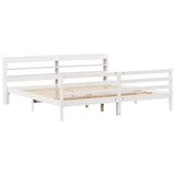 Bed Frame with Headboard without Mattress White 200x200 cm 3306654