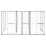 Outdoor Dog Kennel Galvanised Steel with Roof 7.26 m 3082272