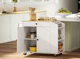 Rolling Kitchen Island with 3-Tier Spice Rack, Kitchen Storage Cart with Drawer and Towel Rack, T3398P378829