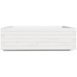 Garden Planter White 80x80x26.5 cm Solid Wood Pine 847309