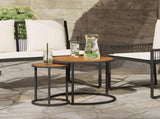 Coffee Table Set 2 pcs Natural and Black 55 x 55 x 45 cm 42026684
