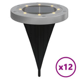 Solar Ground Lights with Ground Spikes Outdoor 12 pcs Warm White 4008201