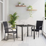 Garden Dining Set 3 pcs Black Powder-Coated Steel 3379401
