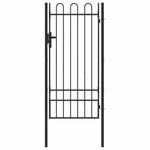 Fence Gate Grey 100 x 200 cm Powder coated steel 42008871