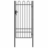 Fence Gate BOXTEL 103 x 250 cm Powder-Coated Steel Grey 42008871