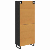 Highboard 2 pcs Black Oak Engineered Wood and Glass 3416097