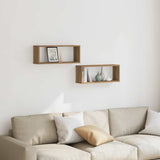 Wall Cube Shelves 2 pcs Artisan Oak 60x15x23 cm Engineered Wood 856589