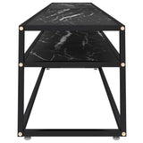 TV Cabinet Black Marble 220x40x40.5 cm Tempered Glass 331733